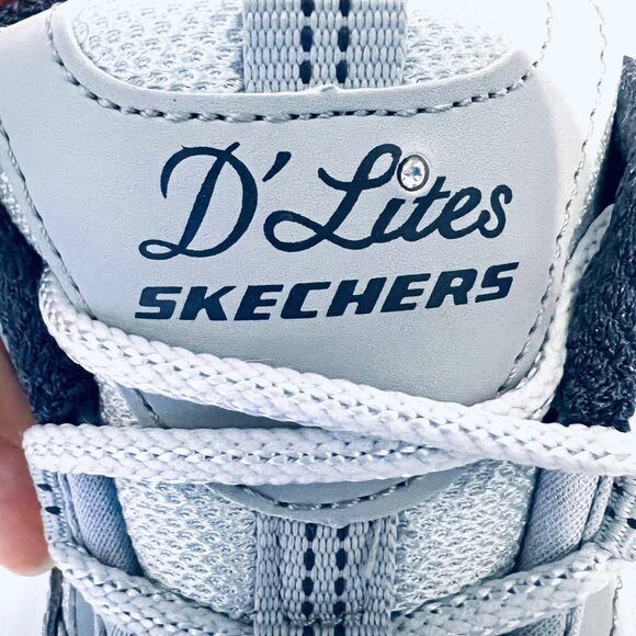 Skechers D' Lites Air Cooled Memory Foam Sneakers-Sz. 9 1/2-Two Tone Blue/Peach - Picture 4 of 16